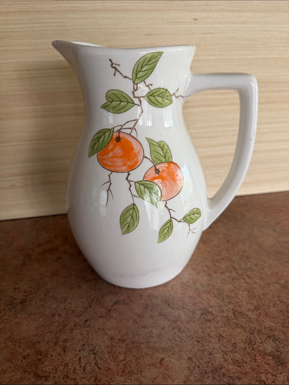 Vintage Nasco Japan Hand Decorated Orange Grove Pitcher